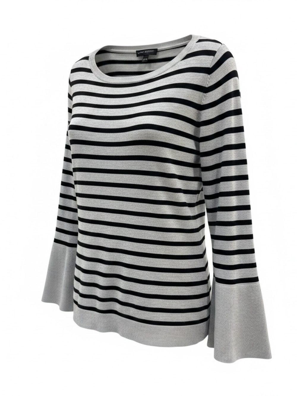 Lane Bryant Gray Black Striped Bell Sleeve Sweater 18/20
